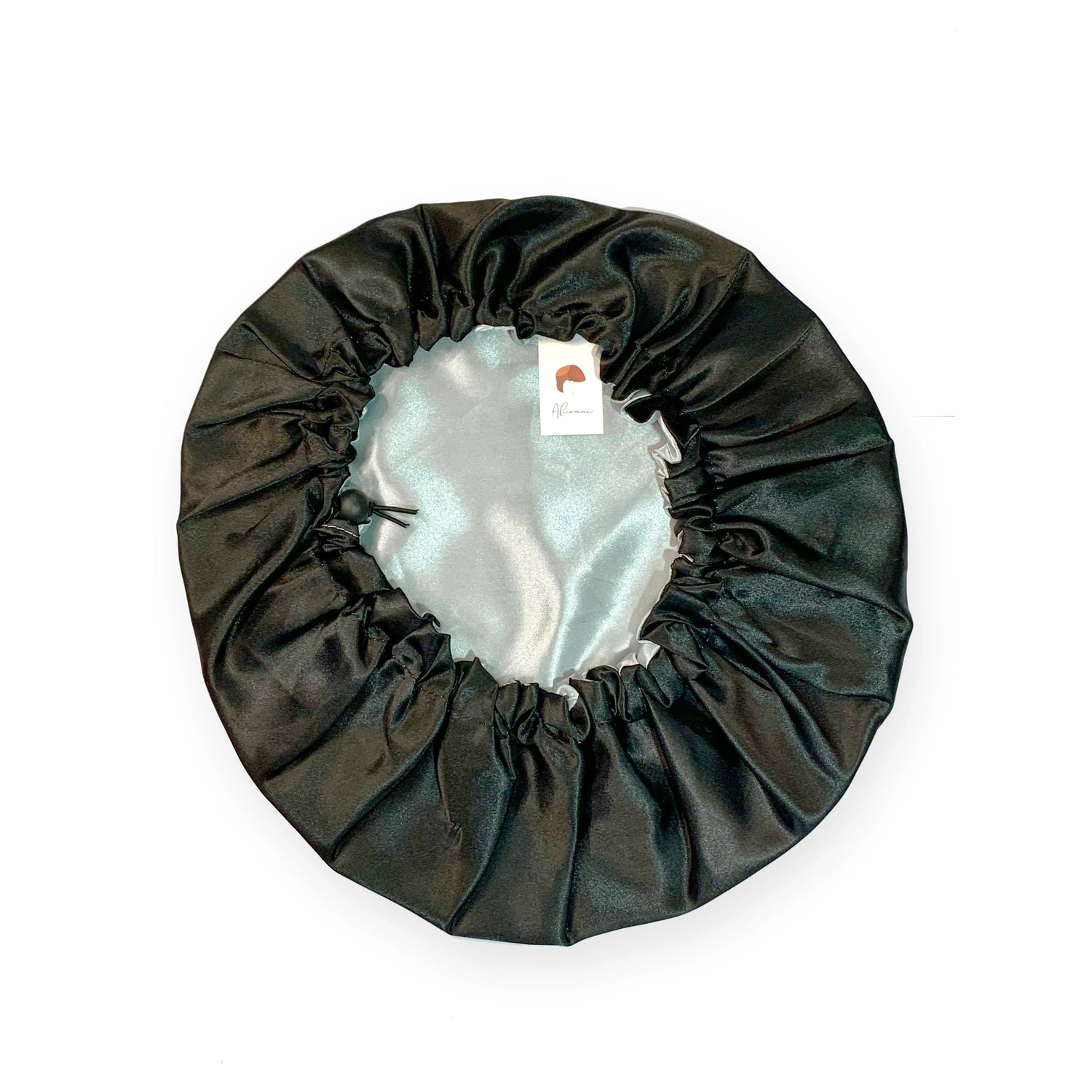 Afroani - Black Adjustable &amp; Reversible Satin Bonnet