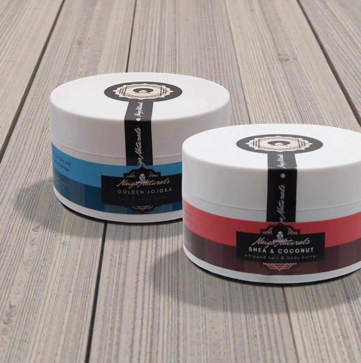 Naiga Naturals - Coffret Baume de Jojoba &amp; Beurre Corporel Karité et Noix de Coco